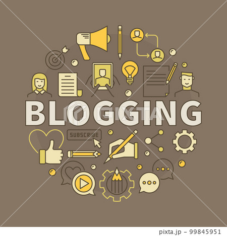 Blogging colorful vector illustration 99845951