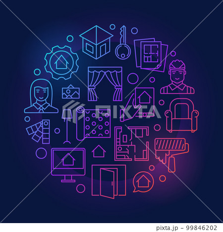 Interior decorating colorful illustration Interior decorating colorful illustration 99846202