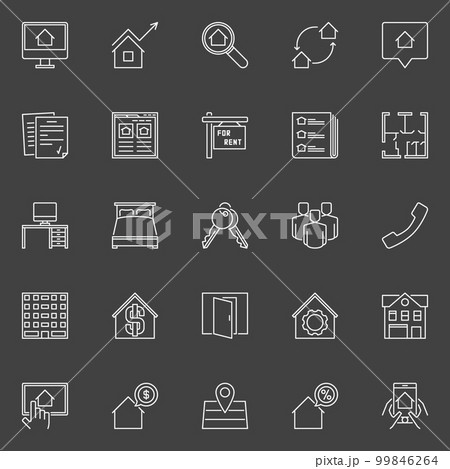 Houses for rent outline iconsのイラスト素材 [99846264] - PIXTA