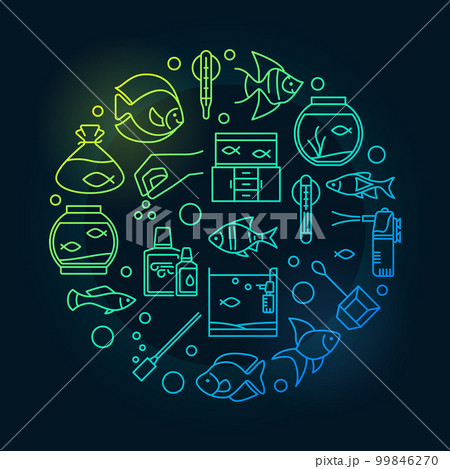 Aquarium round bright illustration 99846270