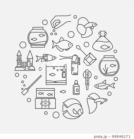 Aquarium outline illustration 99846271