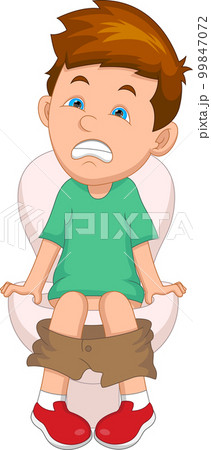 boys kids pooping cartoon little boy pooping with funny expressionのイラスト素材 [99847072] - PIXTA
