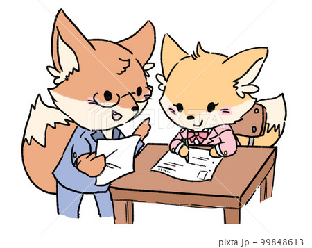 勉強を教える先生と学ぶ生徒 99848613