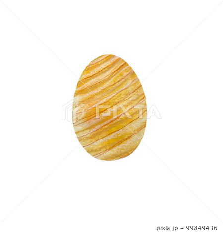 Egg Easter yellow orange textured a watercolor  99849436
