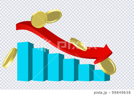 World recession with Down Graph, Arrow 99849638