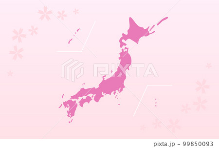 桜色に染まった日本地図 99850093