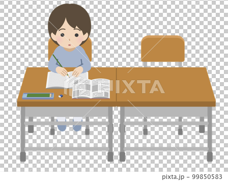 隣が空席の男児　私服 99850583