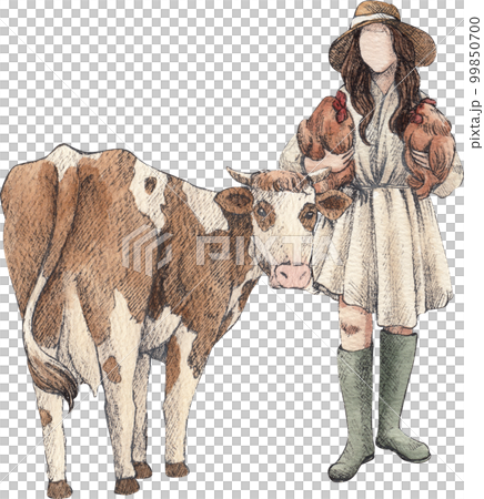 Farm life watercolor,character,animal,PNG element 99850700