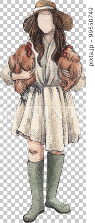 Farm life watercolor,animal,character,baan house,PNG element 99850749