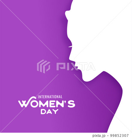 paper cut style happy women's day purple background design 99852307