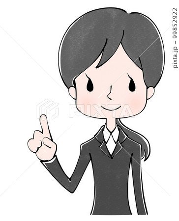 ポイント 黒いスーツを着た女性のイラスト ポイント 黒いスーツを着た女性のイラスト 99852922