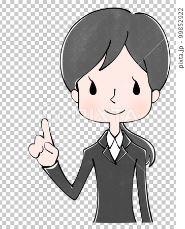ポイント 黒いスーツを着た女性のイラスト ポイント 黒いスーツを着た女性のイラスト 99852922