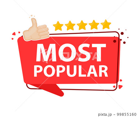 Most Popular red label. Vector stock illustration. Most Popular red label. Vector stock illustration. 99855160