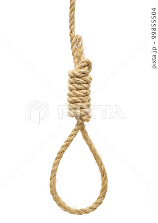 Hangman knot made of rough hemp rope 99855504