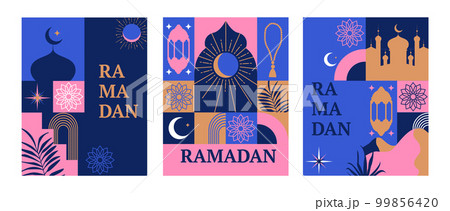 Set cards for Ramadan Mubarak. 99856420