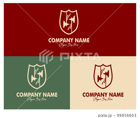 double ax and shield logo set. premium vector design. appear with several color choices. Best for logo, badge, emblem, icon, design sticker, industry. available in eps 10. double ax and shield logo set. premium vector design. appear with several color choices. Best for logo, badge, emblem, icon, design sticker, industry. available in eps 10. 99856603