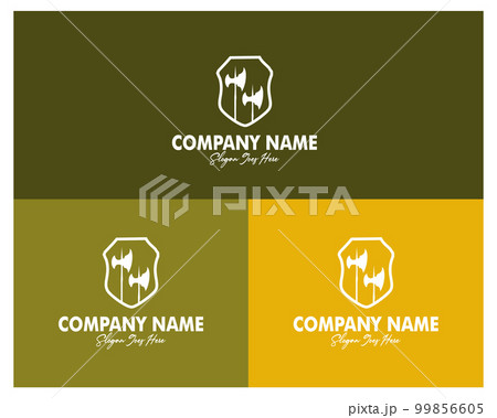 double ax and shield logo set. premium vector design. appear with several color choices. Best for logo, badge, emblem, icon, design sticker, industry. available in eps 10. double ax and shield logo set. premium vector design. appear with several color choices. Best for logo, badge, emblem, icon, design sticker, industry. available in eps 10. 99856605