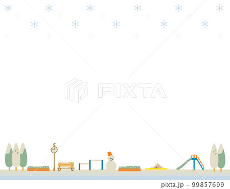 冬の公園のイラスト 背景素材 冬の公園のイラスト 背景素材 99857699