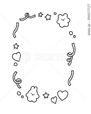 シンプルなタッチ ファンシーでかわいい枠のイラストレーション シンプルなタッチ ファンシーでかわいい枠のイラストレーション 99857727