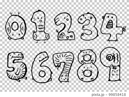 動物編號字體線描 99858418