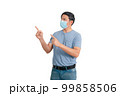 Asian man wearing a mass gesture 99858506
