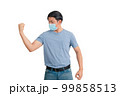 Asian man wearing a mass gesture 99858513