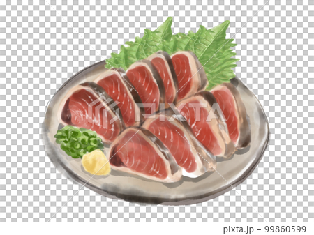 水彩のカツオのたたき01_1 99860599
