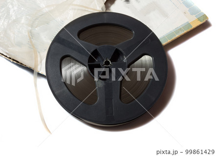 reel to reel tape spool and box on whiteの写真素材 [99861429] - PIXTA
