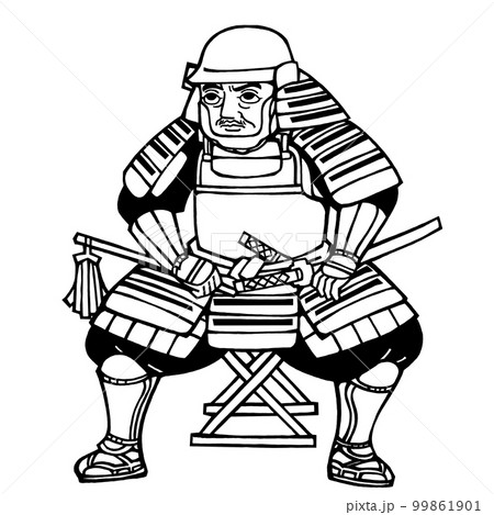 戦国武将・徳川家康（金陀美仏胴具足）（モノクロ） 99861901