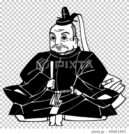 戦国武将・徳川家康（モノクロ） 99861903