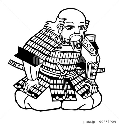 戦国武将・服部半蔵（モノクロ） 99861909