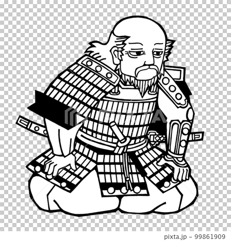 戦国武将・服部半蔵（モノクロ） 99861909