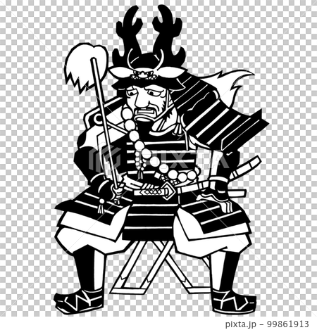 武士（侍）全9枚　【月山家家臣団】　オリジナルイラスト　戦国武将　似顔絵 A4・A3ポスター【甲冑の武士】-2 武士 侍 忍者 将軍 戦 時代劇