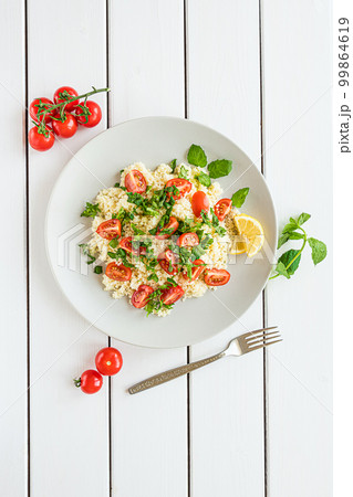 Fresh home-made tabouli, or tabbouleh salad Fresh home-made tabouli, or tabbouleh salad 99864619