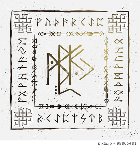 Scandinavian doodle bind rune luck Scandinavian doodle bind rune luck 99865481