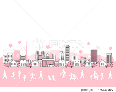 新生活　街並み　背景素材 99866365