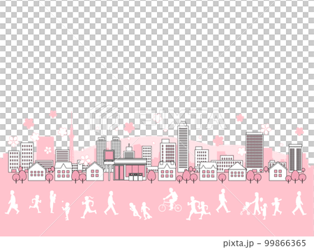 新生活　街並み　背景素材 99866365