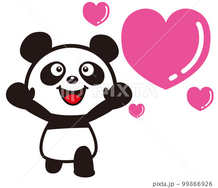 ハートを贈るパンダ 99866926