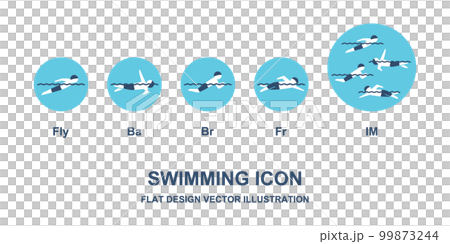 バタフライ、背泳ぎ、平泳ぎ、クロール、メドレーのアイコン2 99873244