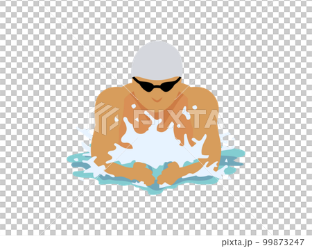 Illustration of breaststroke seen from the front 99873247