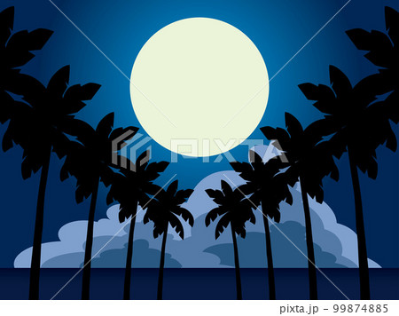 海、月、雲、やし1-6 海、月、雲、やし1-6 99874885