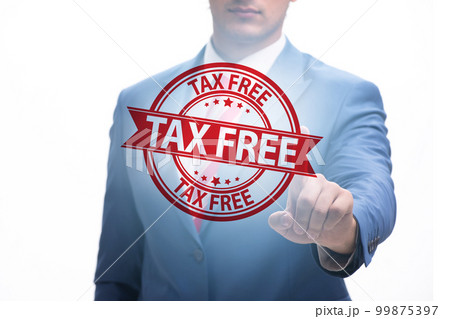 Tax free shopping concept with businessman 99875397