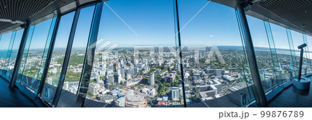 The scenery view of Auckland cityscape view from the above of Auckland sky tower with panorama view. The scenery view of Auckland cityscape view from the above of Auckland sky tower with panorama view. 99876789