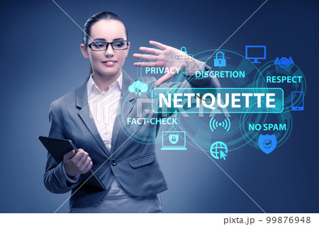 Concept of etiquette and netiquette Concept of etiquette and netiquette 99876948