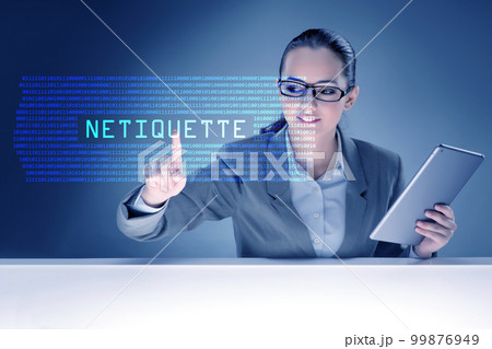 Concept of etiquette and netiquette Concept of etiquette and netiquette 99876949