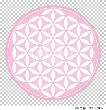 粉紅色的幾何圖案，明亮溫柔的形象，神聖的幾何生命之花 99877097