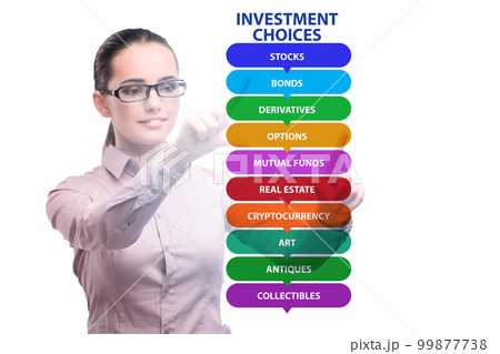 Concept of various financial investment options Concept of various financial investment options 99877738