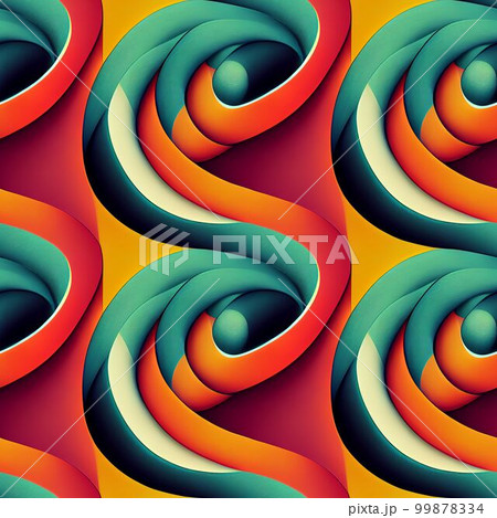 The image features a mesmerizing pattern of psychedelic swirls and curves in bold, bright colors. The lines are fluid and organic, blending together to create a groovy, mesmerizing design. The image features a mesmerizing pattern of psychedelic swirls and curves in bold, bright colors. The lines are fluid and organic, blending together to create a groovy, mesmerizing design. 99878334