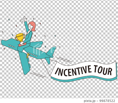 通過獎勵獲得獎勵旅行的女性商務人士 99878522