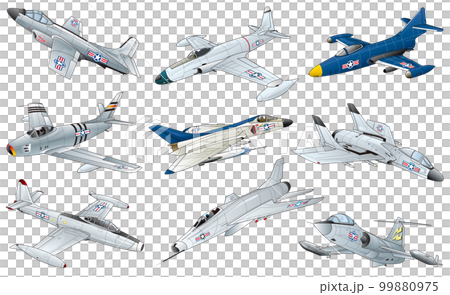 A collection of image illustrations of the 6 noses of American jet fighters that colored the first generation from Genesis. A collection of image illustrations of the 6 noses of American jet fighters that colored the first generation from Genesis. 99880975